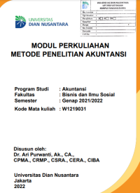 Image of MODUL PERKULIAHAN METODE PENELITIAN AKUNTANSI