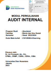 Image of MODUL PERKULIAHAN AUDIT INTERNAL